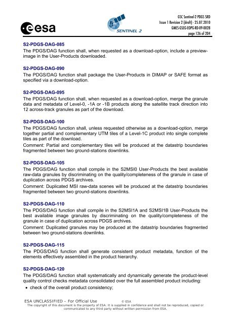 GSC Sentinel-2 PDGS SRD - emits - ESA