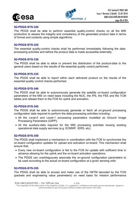 GSC Sentinel-2 PDGS SRD - emits - ESA