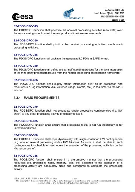 GSC Sentinel-2 PDGS SRD - emits - ESA