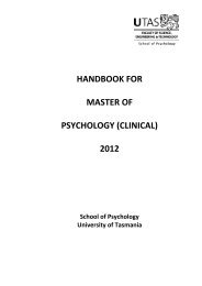 handbook for master of psychology (clinical) 2012 - University of ...