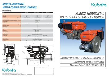 kubota horizontal water-cooled diesel engines - Diesel Parts ...