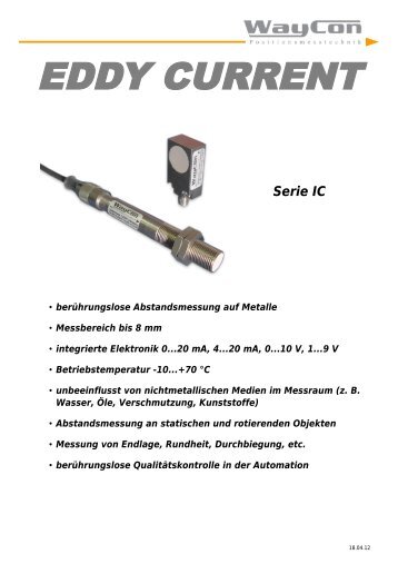 Wirbelstrom - Serie IC - WayCon Positionsmesstechnik GmbH