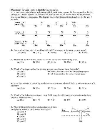 1 Questions 1 through 4 refer to the following scenario ... - comPADRE