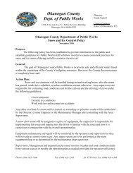 Public Works Snow and Ice Control Policy - Okanogan County