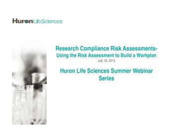 Research Compliance Risk Assessments - Huron Consulting Group