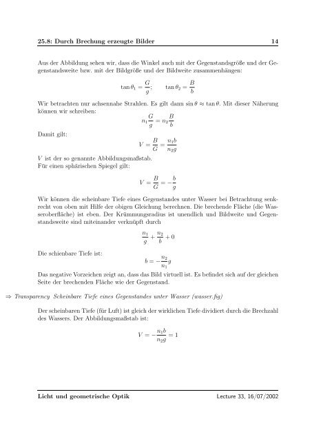 Licht und geometrische Optik