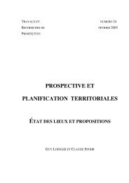 prospective et planification territoriales - La prospective
