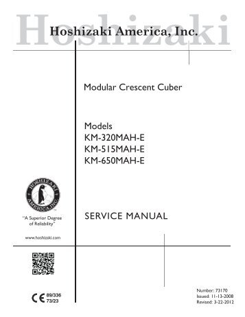 KM-650MAH-E Service manual - Hoshizaki