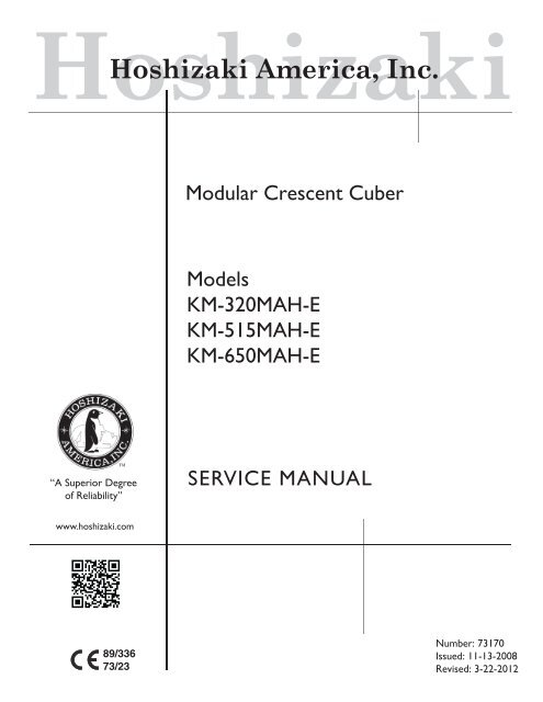 KM-650MAH-E Service manual - Hoshizaki