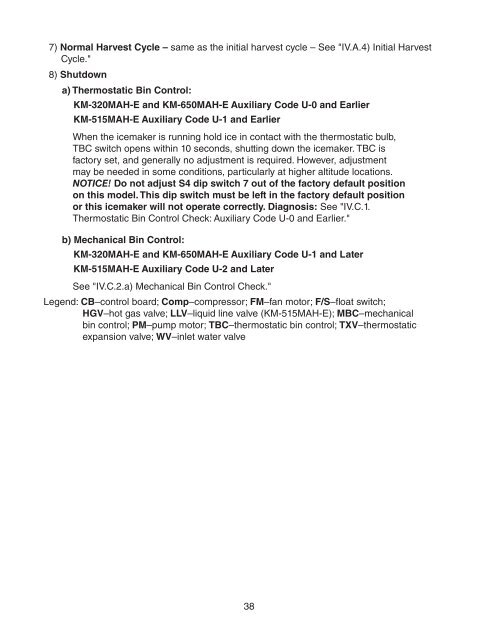 KM-650MAH-E Service manual - Hoshizaki