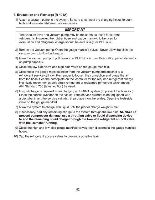 KM-650MAH-E Service manual - Hoshizaki