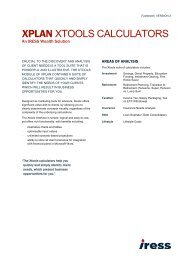 XPLAN XTOOLS Factsheet - IRESS New Zealand