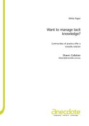 Want to manage tacit knowledge? Communities of practice - Anecdote