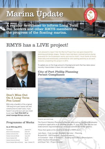Marina Update - Issue 4 - Royal Melbourne Yacht Squadron