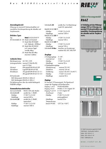 Datenblatt R66Z - Dr. Riedel Automatisierungstechnik GmbH