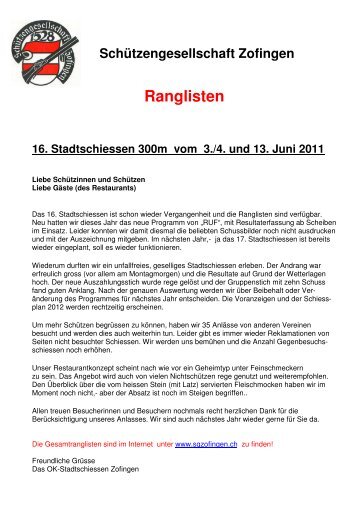 Rangliste Stadtschiessen Zofingen 2011 Pistole.pdf - Pistolenklub ...