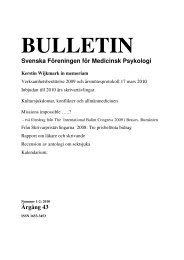 Bulletin, dubbelnummer. nr 1-2, 2010 - Svenska FÃ¶reningen fÃ¶r ...