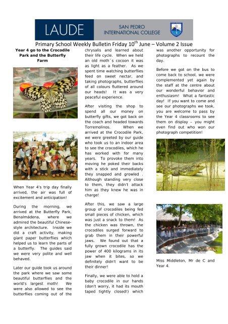 Primary School Weekly Bulletin Friday 10 June â Volume 2 Issue