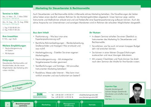 Katalog als PDF-Dokument - Deutsches Institut fÃ¼r Marketing