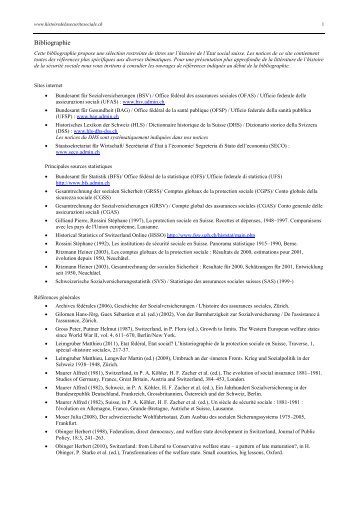 Bibliographie en version PDF - Histoire de la sécurité sociale