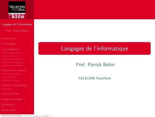 Langages de l'informatique