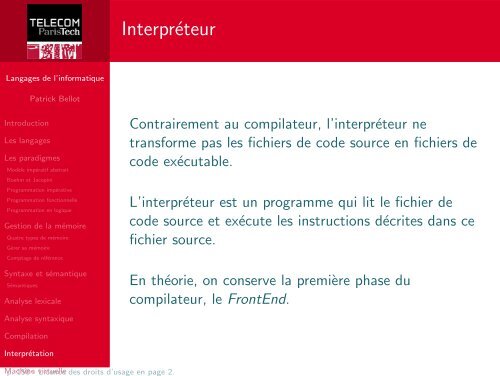 Langages de l'informatique