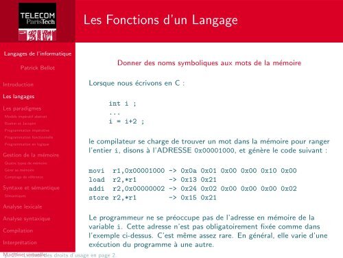 Langages de l'informatique