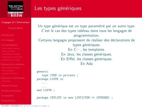 Langages de l'informatique