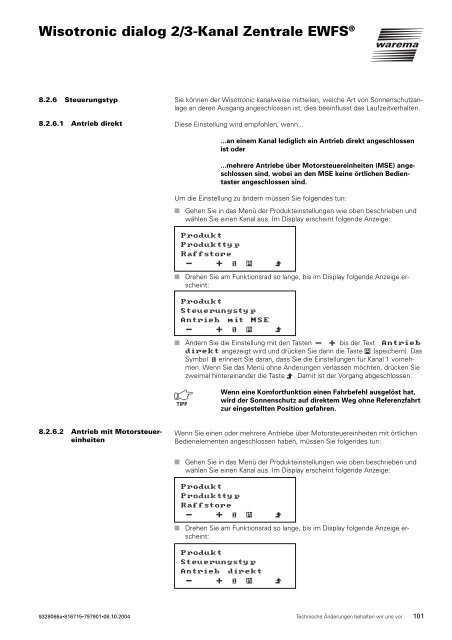 Wisotronic dialog 2/3-Kanal Zentrale EWFS - Warema