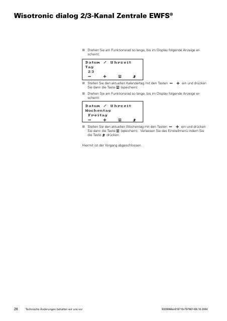 Wisotronic dialog 2/3-Kanal Zentrale EWFS - Warema