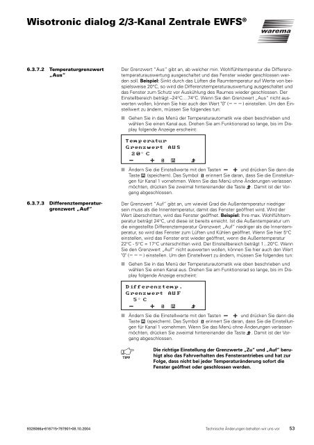 Wisotronic dialog 2/3-Kanal Zentrale EWFS - Warema