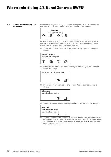 Wisotronic dialog 2/3-Kanal Zentrale EWFS - Warema