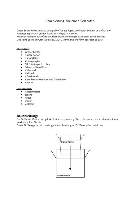 Bauanleitung Solarofen Papier - STILvollerLEBEN