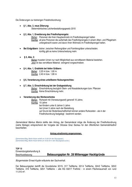 GEMEINDERATES - Marktgemeinde Gratkorn