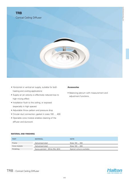 Conical Ceiling Diffuser - Halton