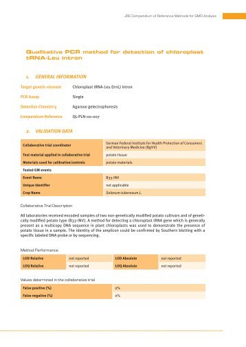 Compendium of reference methods for GMO analysis - European ...