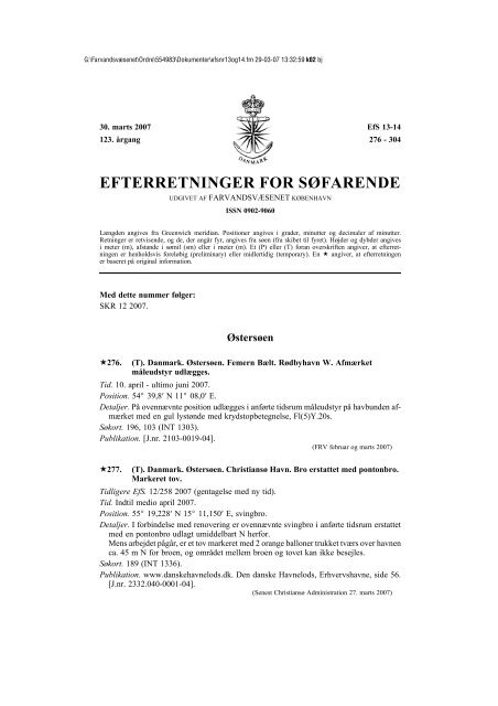 EFTERRETNINGER FOR SÃFARENDE