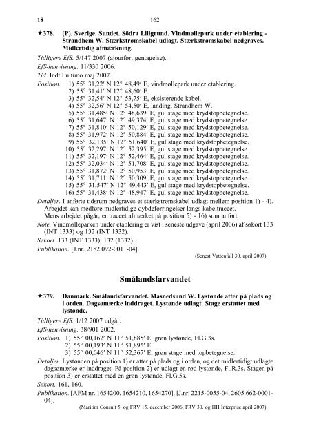 EFTERRETNINGER FOR SÃFARENDE