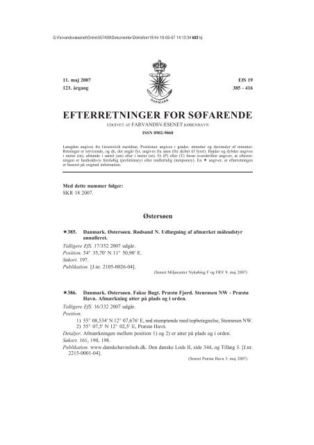 EFTERRETNINGER FOR SÃFARENDE