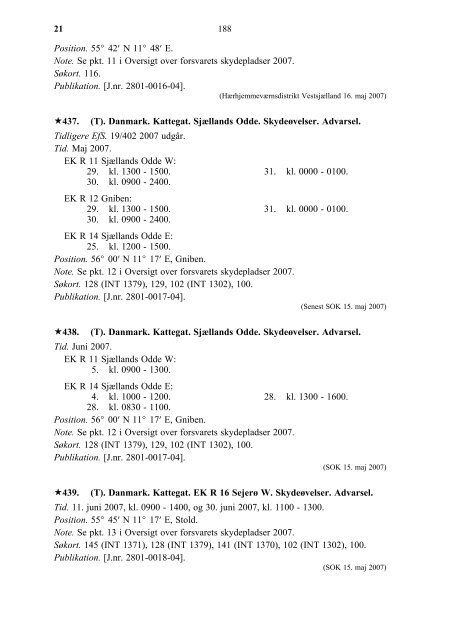 EFTERRETNINGER FOR SÃFARENDE