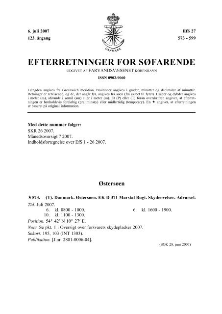 EFTERRETNINGER FOR SÃFARENDE