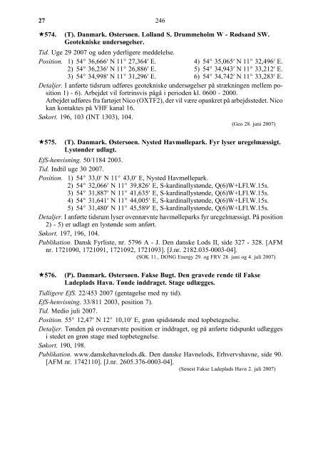 EFTERRETNINGER FOR SÃFARENDE