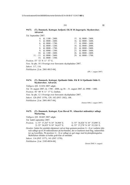 EFTERRETNINGER FOR SÃFARENDE