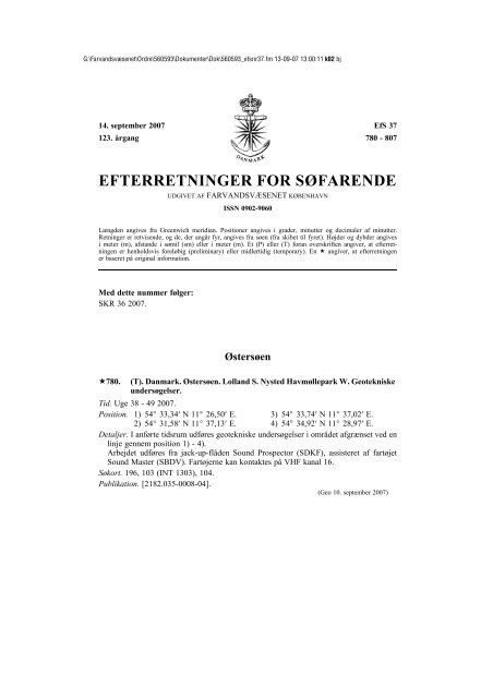 EFTERRETNINGER FOR SÃFARENDE