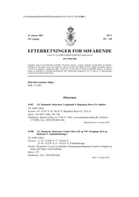 EFTERRETNINGER FOR SÃFARENDE