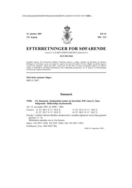 EFTERRETNINGER FOR SÃFARENDE