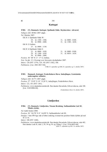 EFTERRETNINGER FOR SÃFARENDE