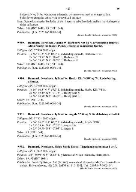 EFTERRETNINGER FOR SÃFARENDE