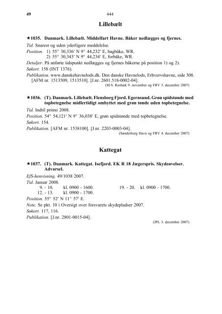 EFTERRETNINGER FOR SÃFARENDE