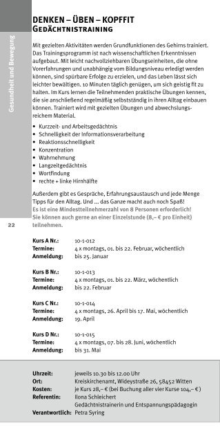 programmprogramm - Kirchenkreis Schwelm